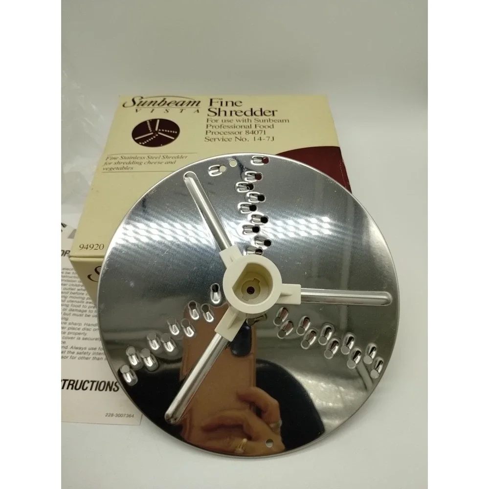 SUNBEAM VISTA FOOD PROCESSOR 84071  FINE SHREDDER BLADE NEW IN BOX 94920